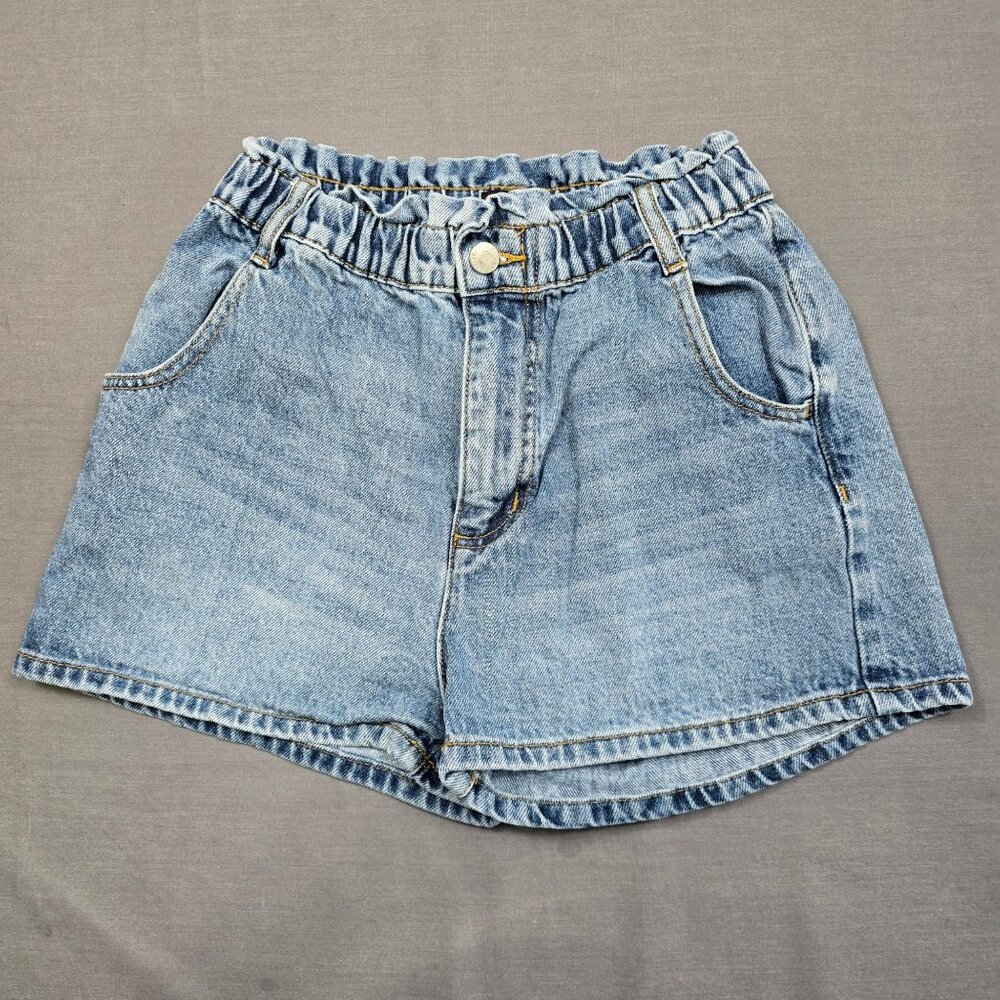 BDG Size Small Womens High Waisted Elastic Paper Bag Denim Shorts